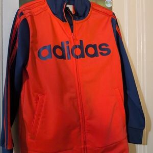 adidas Red and Navy Athletic Zip Jacket